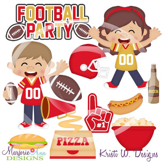Football Party 2 SVG Cutting Files/Paper Piecing Set+Clipart - Click Image to Close